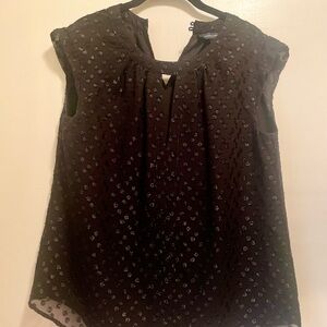 French Connection Black Cap Sleeve Blouse Size 8